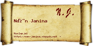 Nán Janina névjegykártya